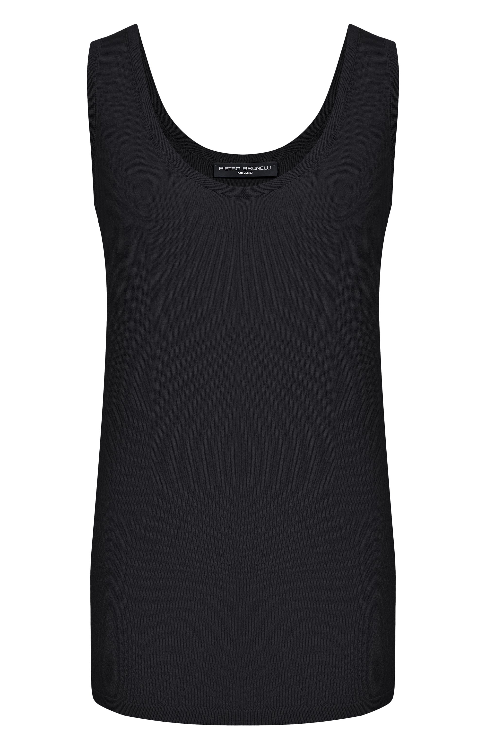 Топ из вискозы PIETRO BRUNELLI черного цвета по цене 16550 руб., арт. MEG039/VIGCRE, фото 1 Топ из вискозы PIETRO BRUNELLI, арт. MEG039/VIGCRE, фото 1