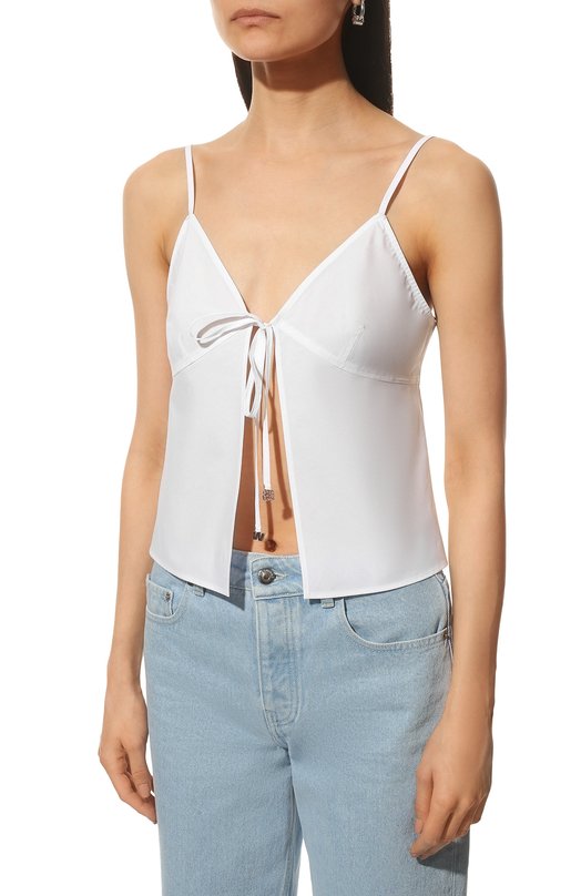 Хлопковый топ alexanderwang.t Белый, фото 3