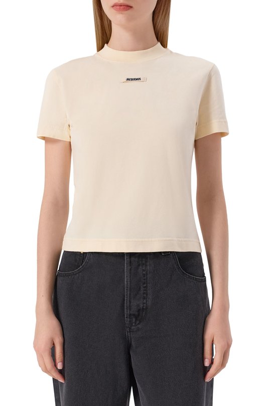 Хлопковая футболка Jacquemus 24ETSW00133/AJ00124 Кремовый  24ETSW00133/AJ00124 Фото 3