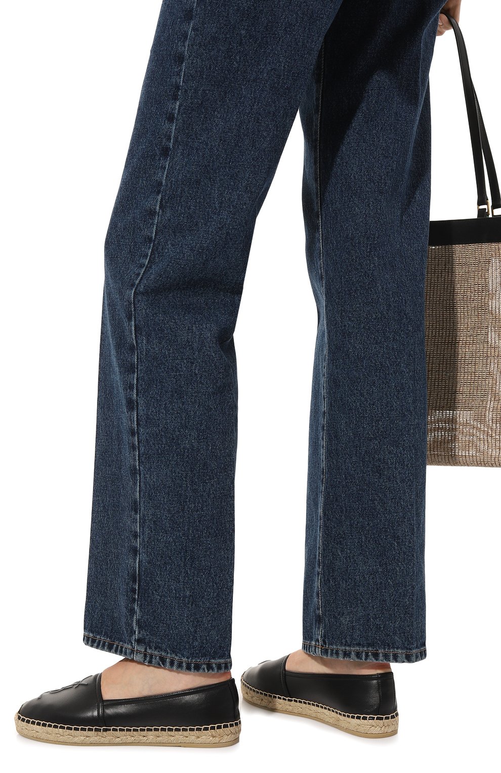 Кожаные эспадрильи cassandre SAINT LAURENT черного цвета по цене 79950 руб., арт. 458573, фото 3 Кожаные эспадрильи cassandre SAINT LAURENT, арт. 458573, фото 3