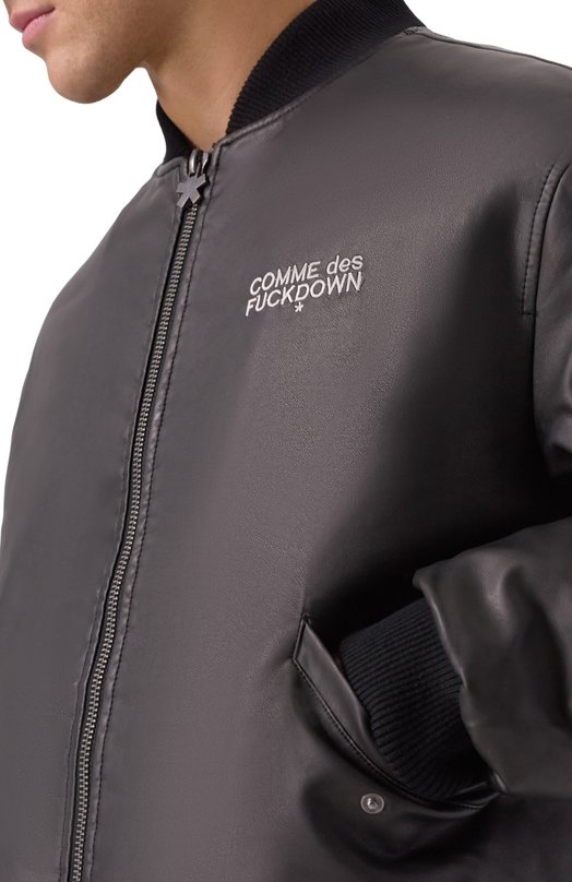 Бомбер из экокожи Comme des Fuckdown CFABM01706 Чёрный  CFABM01706 Фото 5