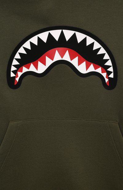 Хлопковое худи SPRAYGROUND хаки цвета по цене 18850 руб., арт. SPY1186GRN, фото 3 Хлопковое худи SPRAYGROUND, арт. SPY1186GRN, фото 3