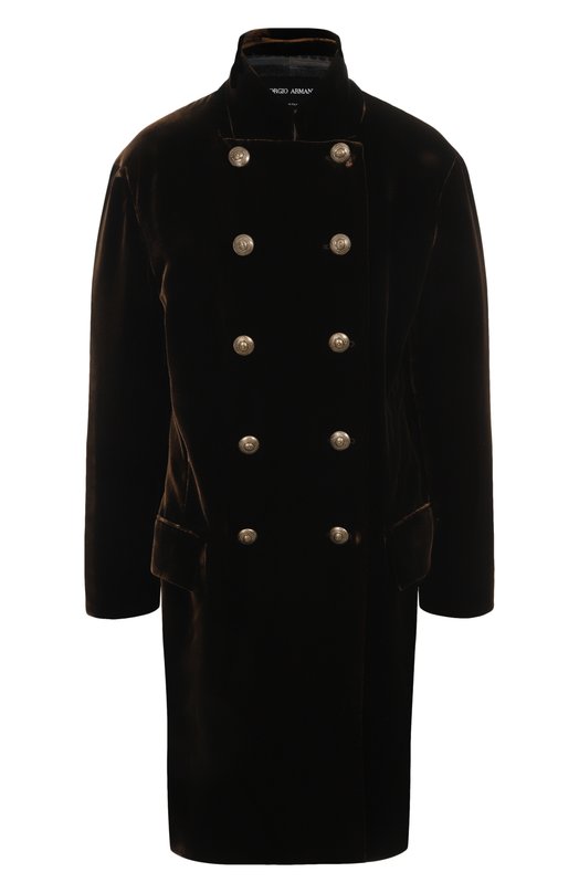 Бархатное пальто Giorgio Armani GW001897/TE10831 Коричневый GW001897/TE10831