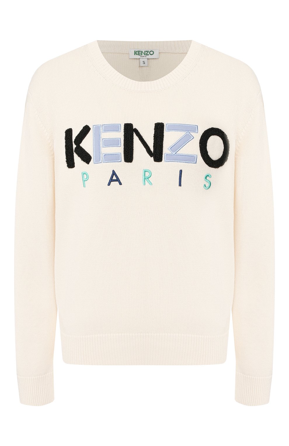 Хлопковый свитер KENZO кремового цвета по цене 23200 руб., арт. FA52PU507808, фото 1 Хлопковый свитер KENZO, арт. FA52PU507808, фото 1