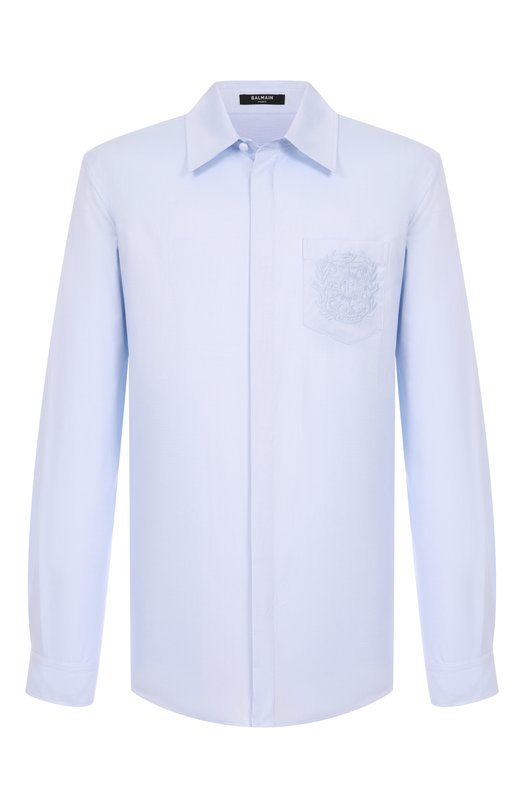Хлопковая рубашка Balmain FH1HS480/CG19 Голубой FH1HS480/CG19