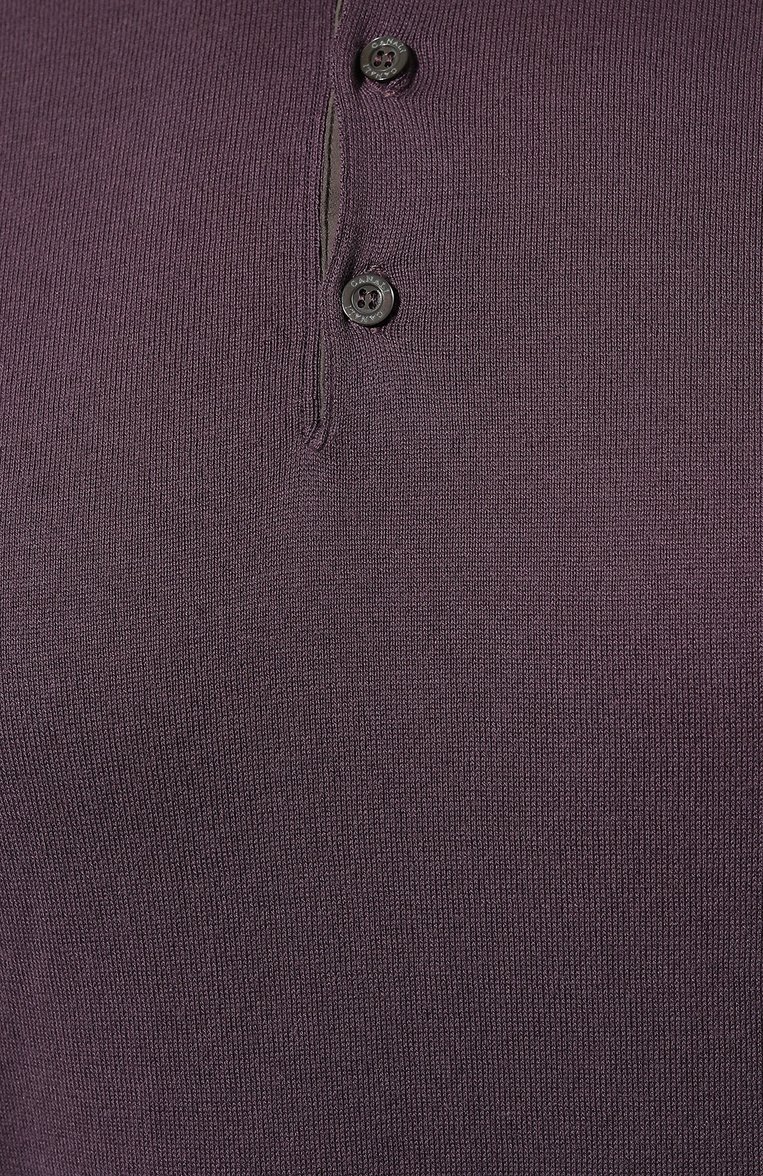 Мужская поло CANALI фиолетового цвета, арт. C0942B/MK02054 | Фото 5 (Материал внешний: Синтетический материал, Хлопок; Рукава: Короткие; Длина (для топов): Стандартные; Застежка: Пуговицы; Стили: Кэжуэл; Кросс-КТ: Трикотаж; Big sizes: Big Sizes; Принт: �Без принта; Детали: Без декора; Автоматизация состава: Проставлено; Автоматизация ТО: Проставлено)