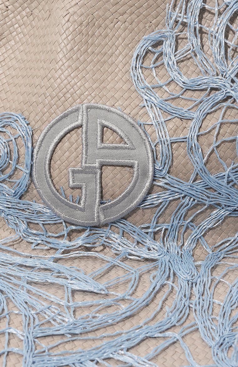 Женская шляпа GIORGIO ARMANI серого цвета, арт. GW000059/AF10120 | Фото 4 (Нос: Не проставлено; Материал: Рафия)