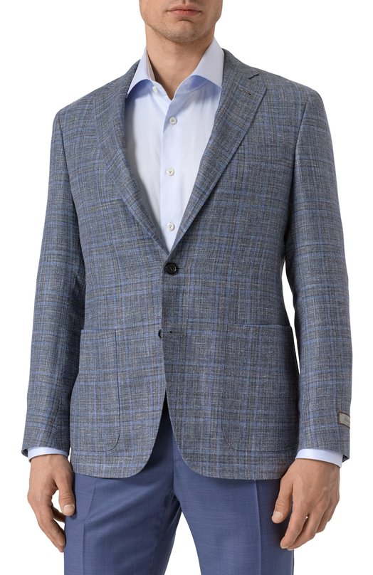 Пиджак из шерсти и шелка Canali 23275 CF00447 Голубой  23275 CF00447 Фото 4