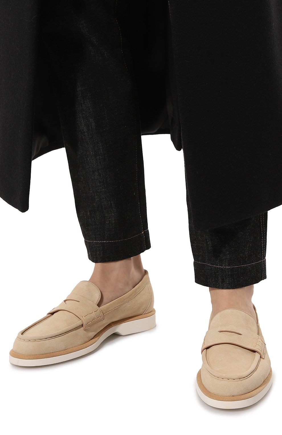 Замшевые пенни-лоферы SANTONI, арт. WUQY59818BIASLH0M35, фото 3