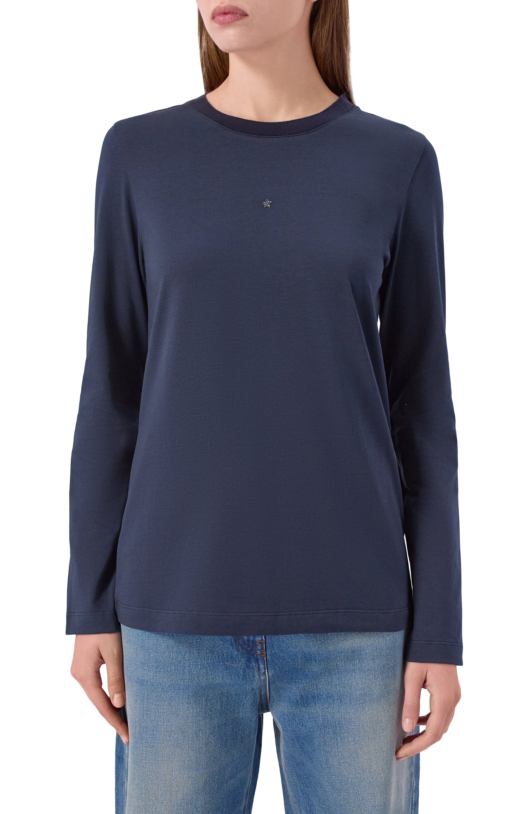 Хлопковый лонгслив LORENA ANTONIAZZI, арт. TS10A/4577, фото 3