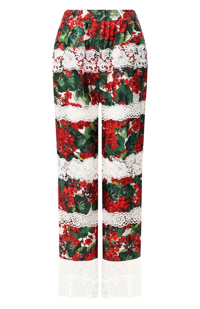 Женские брюки из смеси хлопка и шелка DOLCE & GABBANA, ар т. FTBBDZ/FGMFJ