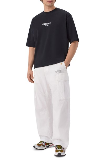 Хлопковая футболка DSQUARED2 черного цвета по цене 27100 руб., арт. S74GD1521/D20106, фото 2 Хлопковая футболка DSQUARED2, арт. S74GD1521/D20106, фото 2