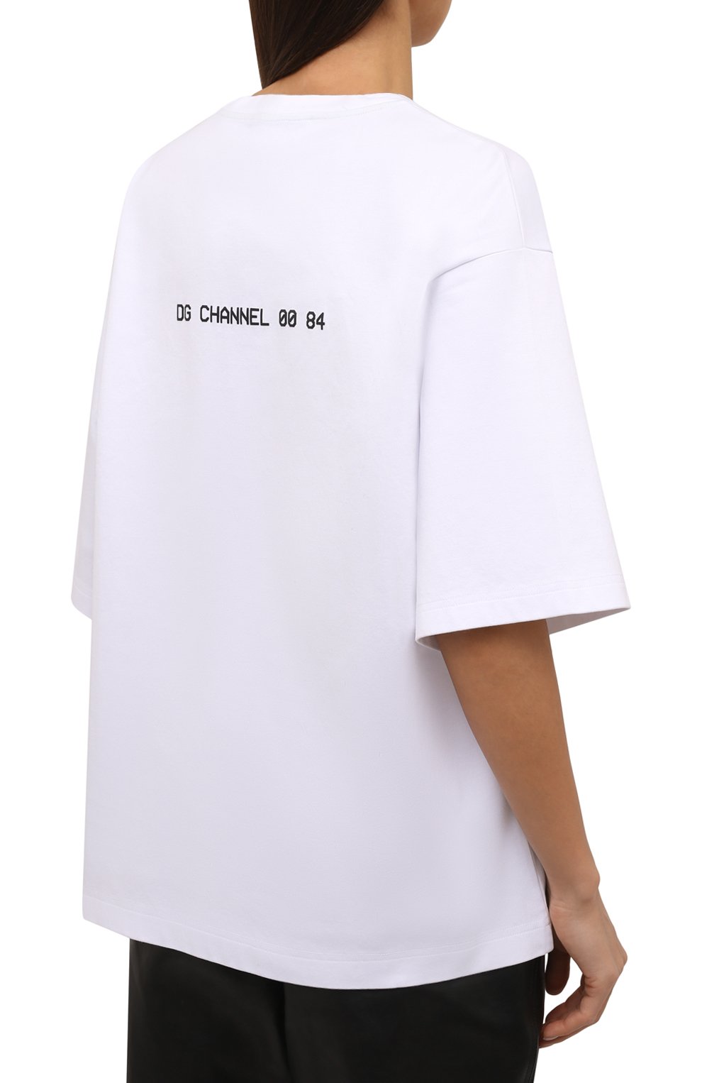 Хлопковая футболка DOLCE & GABBANA белого цвета по цене 72750 руб., арт. F8P13T/HU7H8, фото 4 Хлопковая футболка DOLCE & GABBANA, арт. F8P13T/HU7H8, фото 4