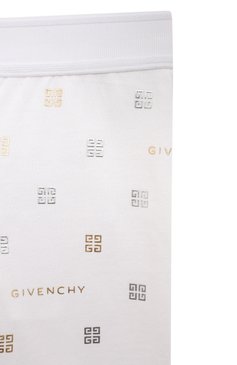 Детские хлопковые легинсы GIVENCHY белого цвета, арт. H30038/4A-5A | Фото 3 (Материал внешний: Хлопок; Нос: Не проставлено; Девочки Кросс-КТ: Леггинсы-одежда; Ростовка одежда: 4 года | 104 см)