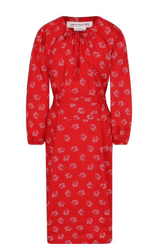 

Приталенное платье-миди из вискозы Comme des Garcons GIRL, Красный