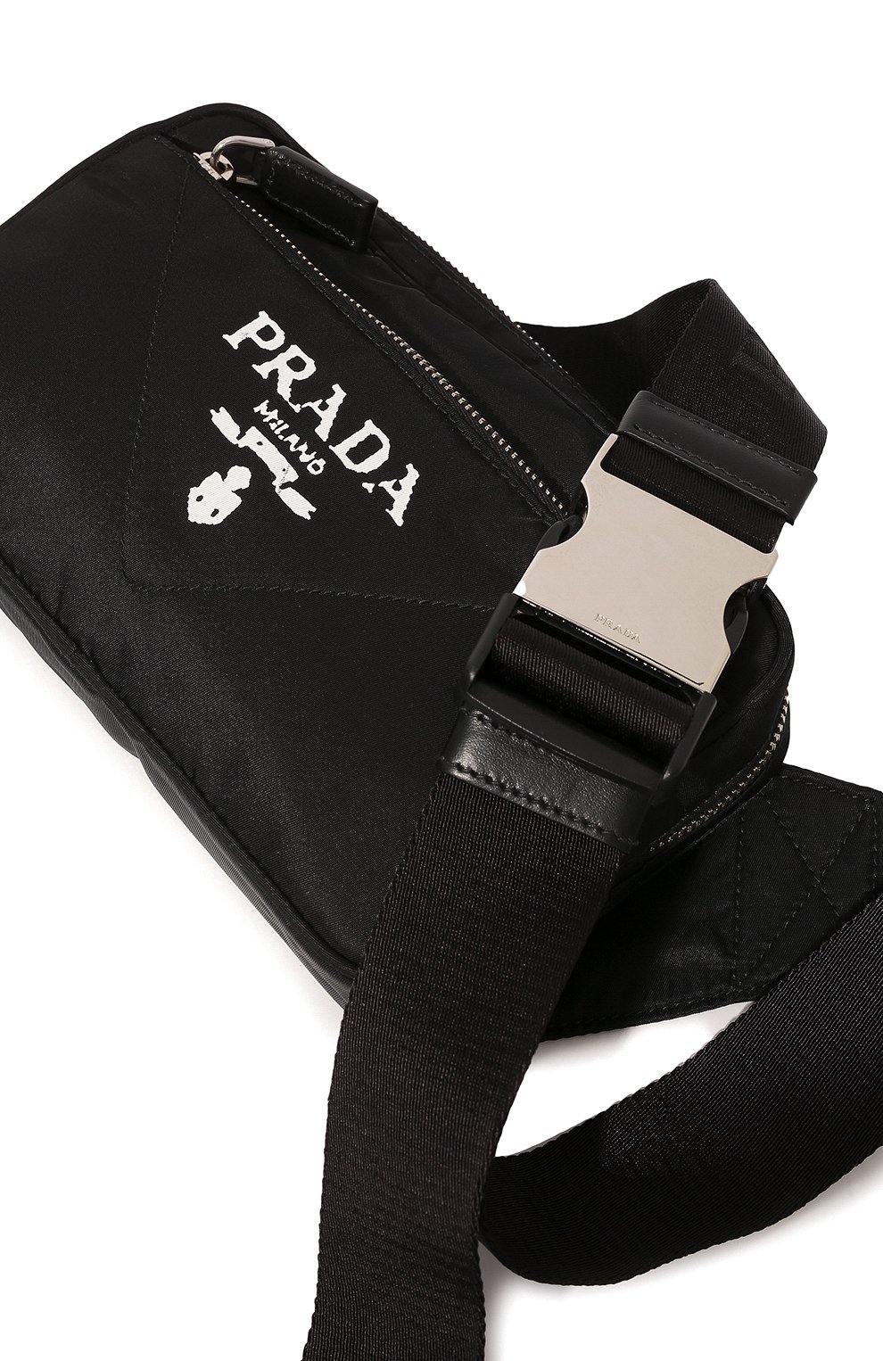 Текстильная поясная сумка PRADA черного цвета по цене 120000 руб., арт. 2VL977-2D0P-F0002-WTO, фото 3 Текстильная поясная сумка PRADA, арт. 2VL977-2D0P-F0002-WTO, фото 3