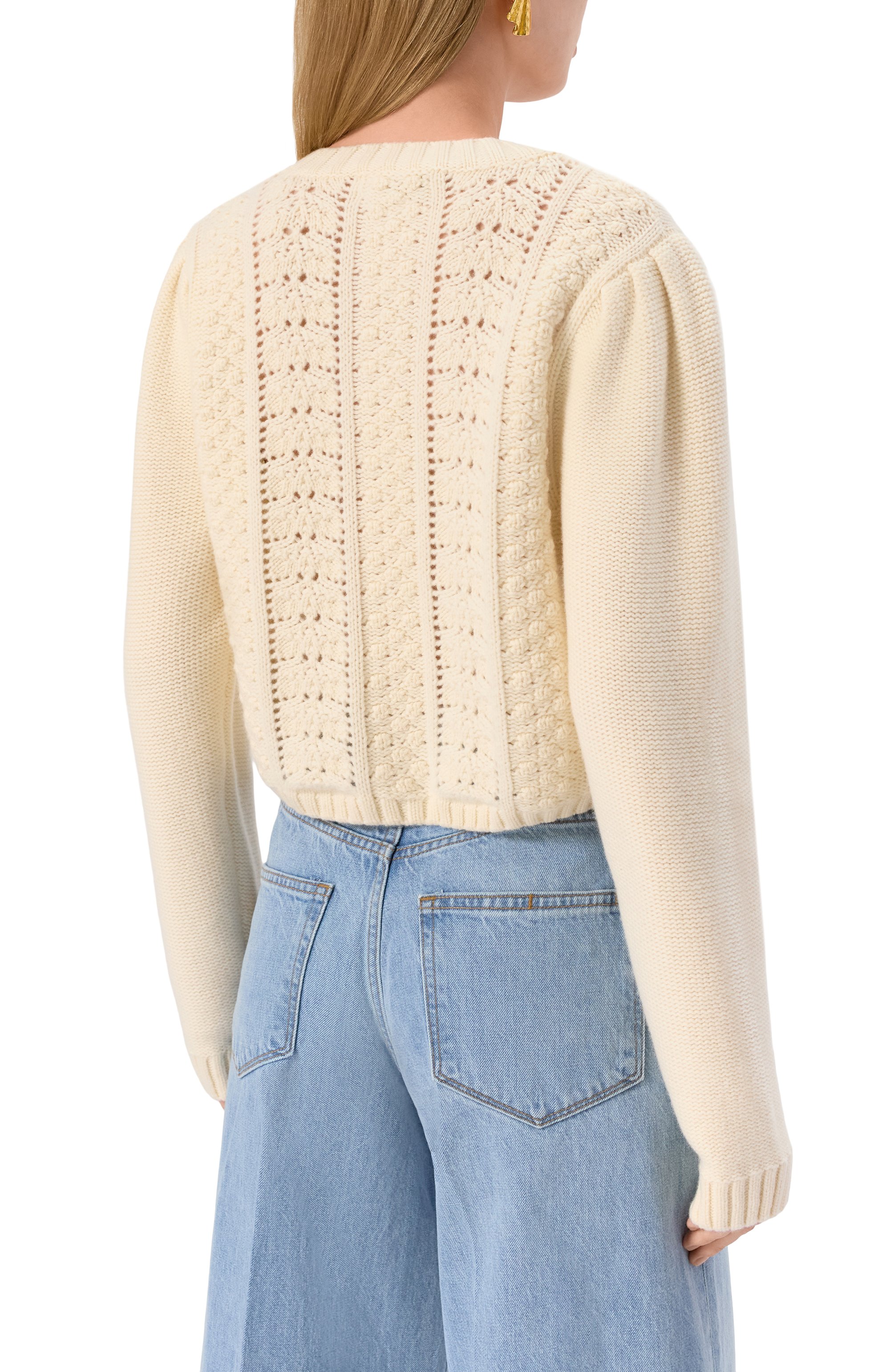 Шерстяной кардиган BOTROIS кремового цвета по цене 23900 руб., арт. SKU11455796, фото 4 Шерстяной кардиган BOTROIS, арт. SKU11455796, фото 4