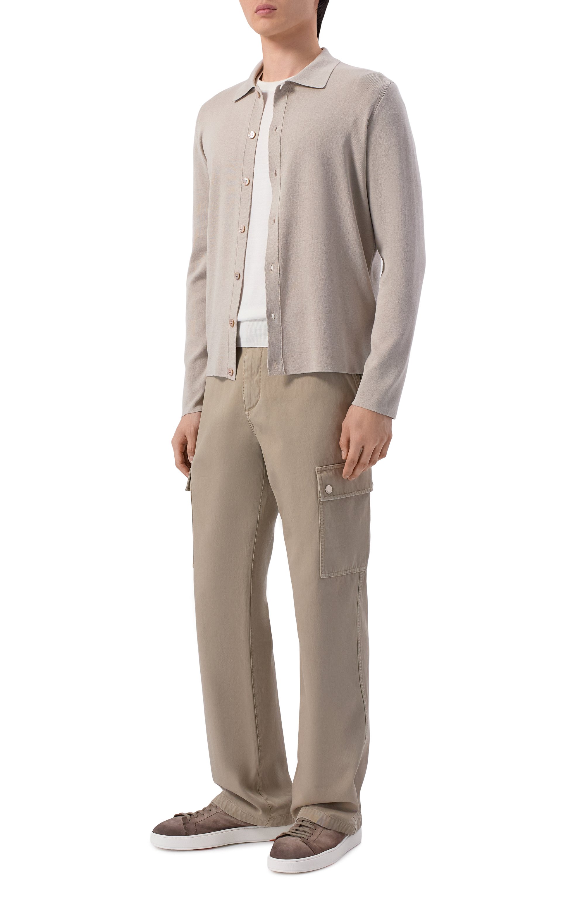 Рубашка из шелка и хлопка MVST бежевого цвета по цене 134500 руб., арт. M26.2PM.K104/Y201 KNIT SETA C0T0NE, фото 2 Рубашка из шелка и хлопка MVST, арт. M26.2PM.K104/Y201 KNIT SETA C0T0NE, фото 2