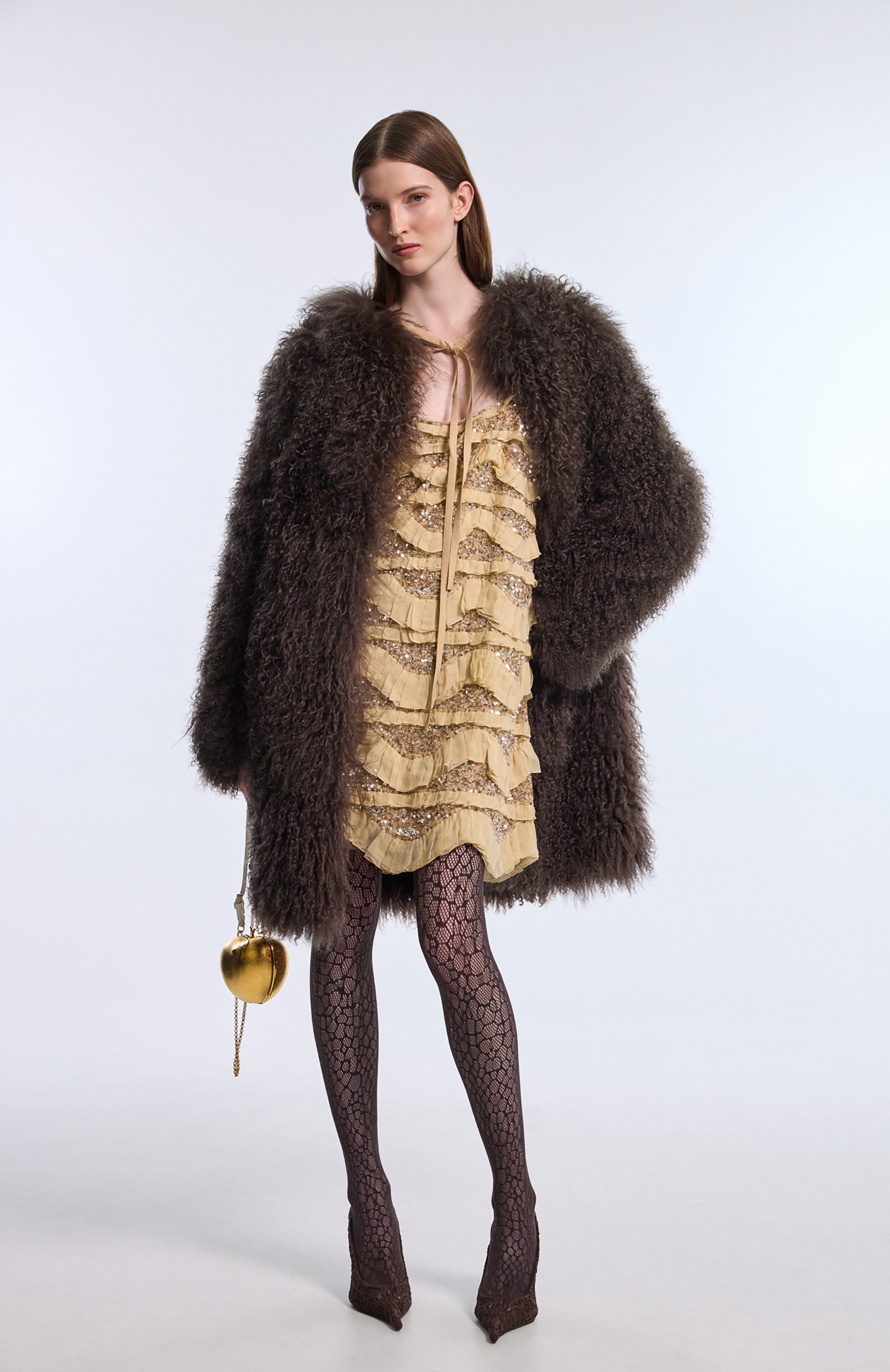 Шелковое платье с отделкой пайетками VALENTINO, арт. 8B3VAHE0/1ED, фото 5