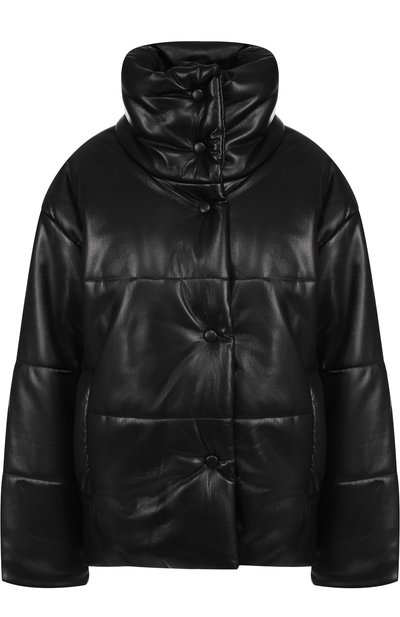 Женский пуховик из экокожи NANUSHKA, арт. HIDE_BLACK