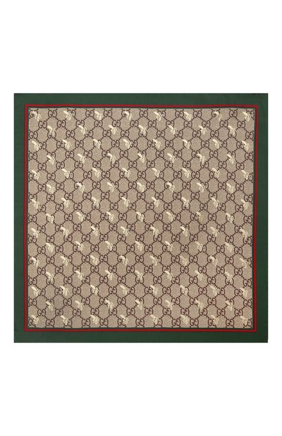Шелковый платок GUCCI зеленого цвета по цене 13800 руб., арт. 663710/4G001, фото 3 Шелковый платок GUCCI, арт. 663710/4G001, фото 3
