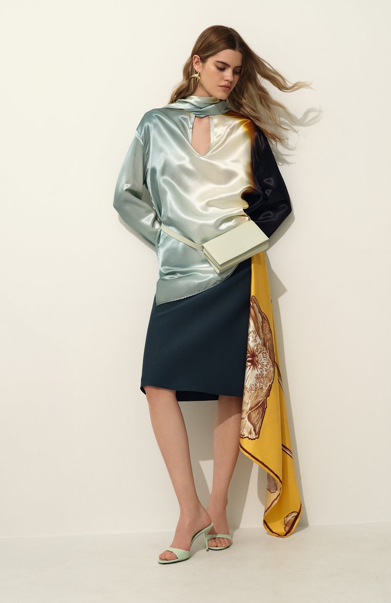 Женская сумка all-day JIL SANDER светло-зеленого цвета, арт. J07ZH0012/P5355 | Фото 8 (Материал: Натуральная кожа; Ремень/цепочка: На ремешке; Размер: mini; Автоматизация состава: Проставлено; Автоматизация ТО: Проставлено)