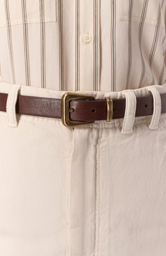 Женский кожаный ремень BRUNELLO CUCINELLI темно-коричневого цвета, арт. M0VLXC291 | Фото 2 (Нос: Не проставлено; Материал: Натуральная кожа; Материал сплава: Проставлено)