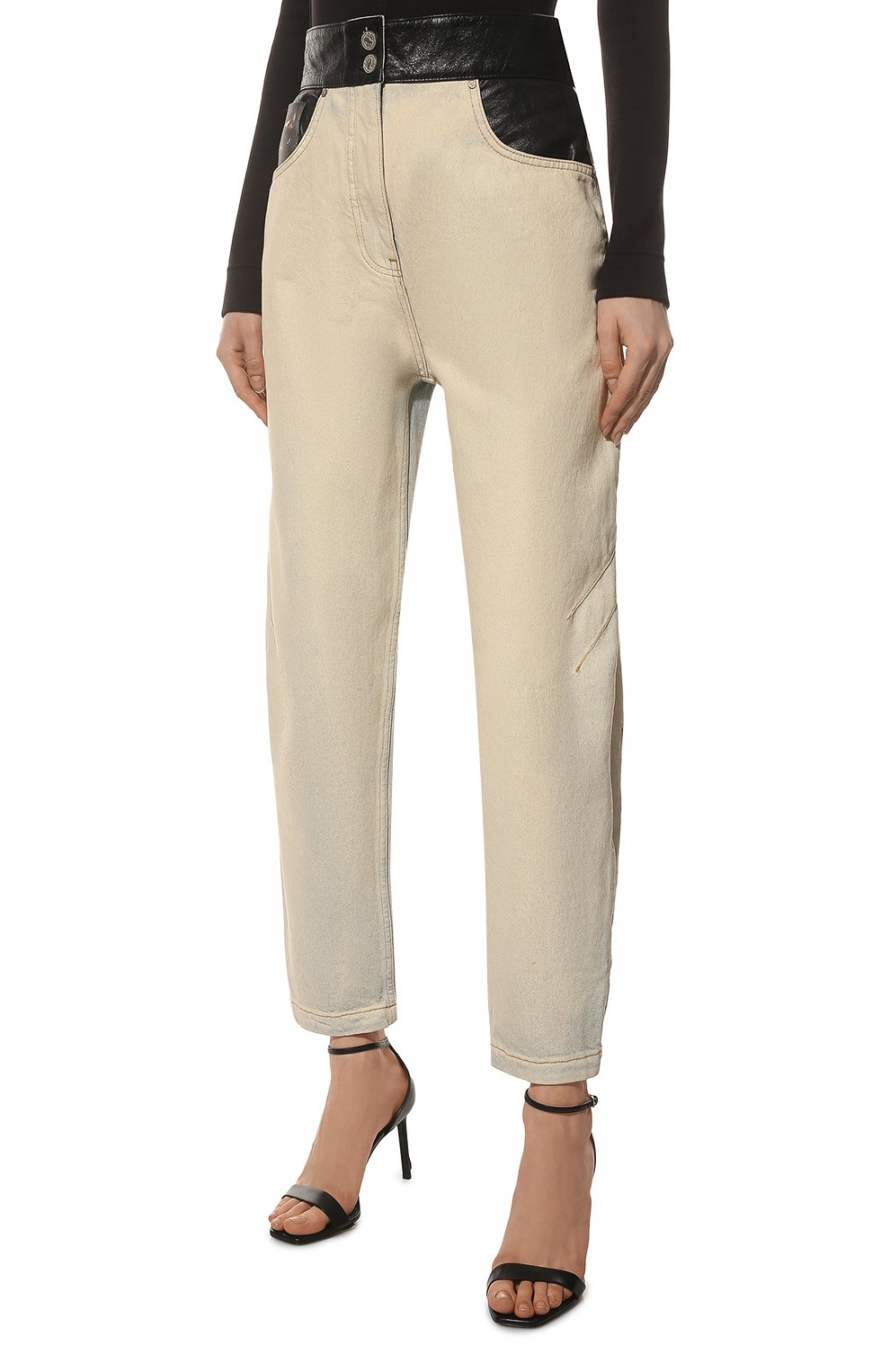 Джинсы со вставками кожи ULYANA SERGEENKO, арт. PNT005SS21Denim 0033дж, фото 3