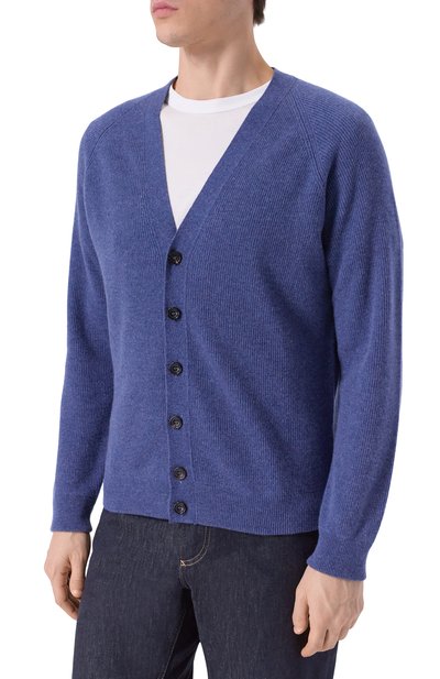 Кашемировый кардиган MVST синего цвета по цене 230500 руб., арт. M25.1PM.K009, фото 3 Кашемировый кардиган MVST, арт. M25.1PM.K009, фото 3