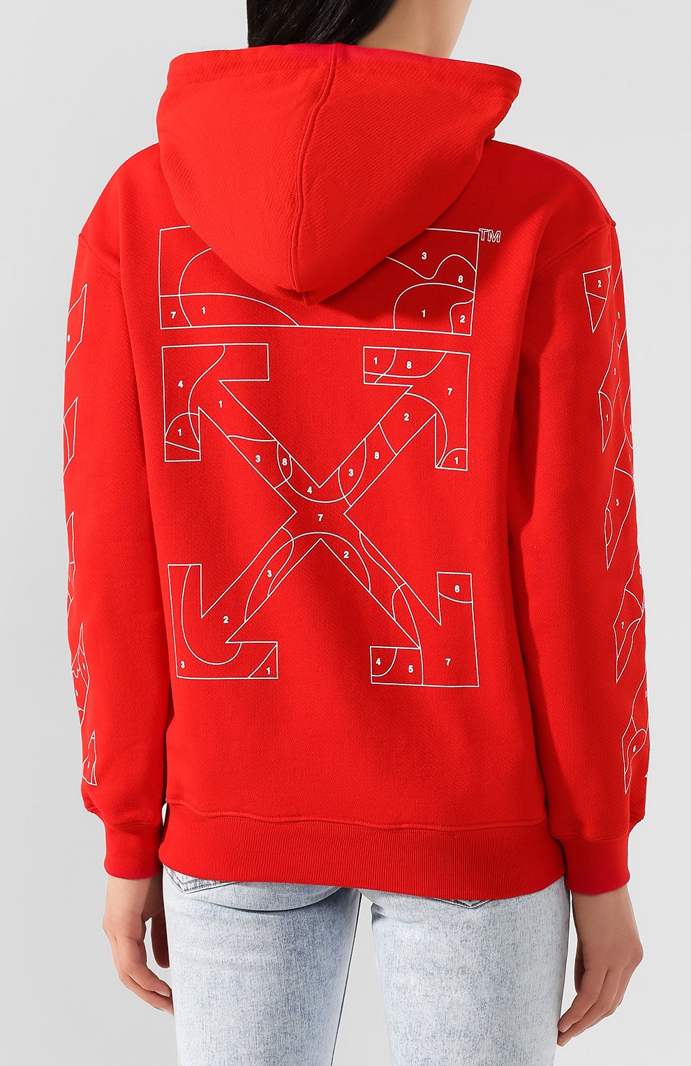 Хлопковое худи OFF-WHITE красного цвета по цене 44850 руб., арт. 0WBB032S20FLE0032501, фото 4 Хлопковое худи OFF-WHITE, арт. 0WBB032S20FLE0032501, фото 4