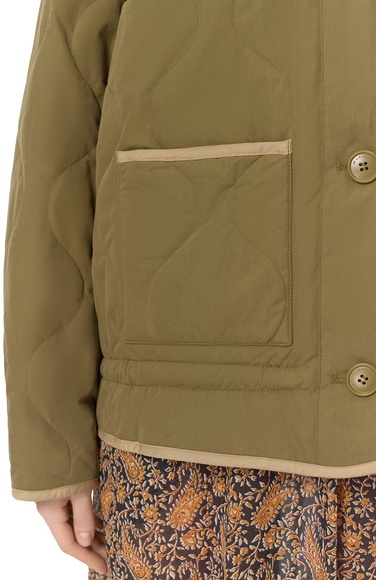 Женская хлопковая куртка ISABEL MARANT ETOILE хаки цвета, арт. MA0421FA/C1C05E | Фото 5 (Длина (верхняя одежда): Короткие; Рукава: Длинные; Материал внешний: Синте�тический материал, Хлопок; Материал подклада: Хлопок; Кросс-КТ: Куртка, Легкие; Стили: Милитари; Автоматизация ТО: Проставлено; Автоматизация состава: Проставлено)