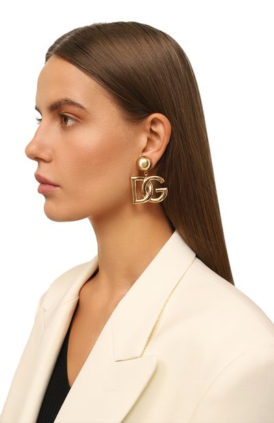 Клипсы DOLCE & GABBANA золотого цвета по цене 41300 руб., арт. WEN6P2 W1111, фото 2 Клипсы DOLCE & GABBANA, арт. WEN6P2 W1111, фото 2