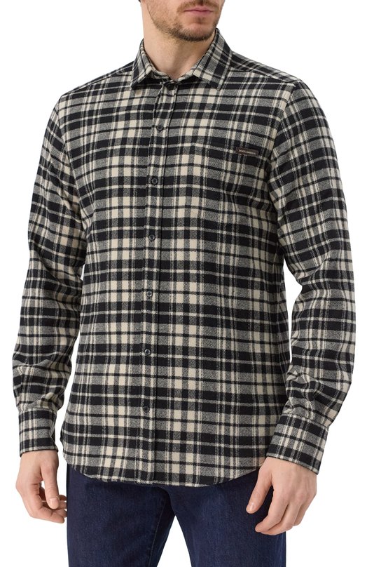 Шерстяная рубашка Dolce & Gabbana G5JZ9T/FQMIC Чёрно-белый  G5JZ9T/FQMIC Фото 3