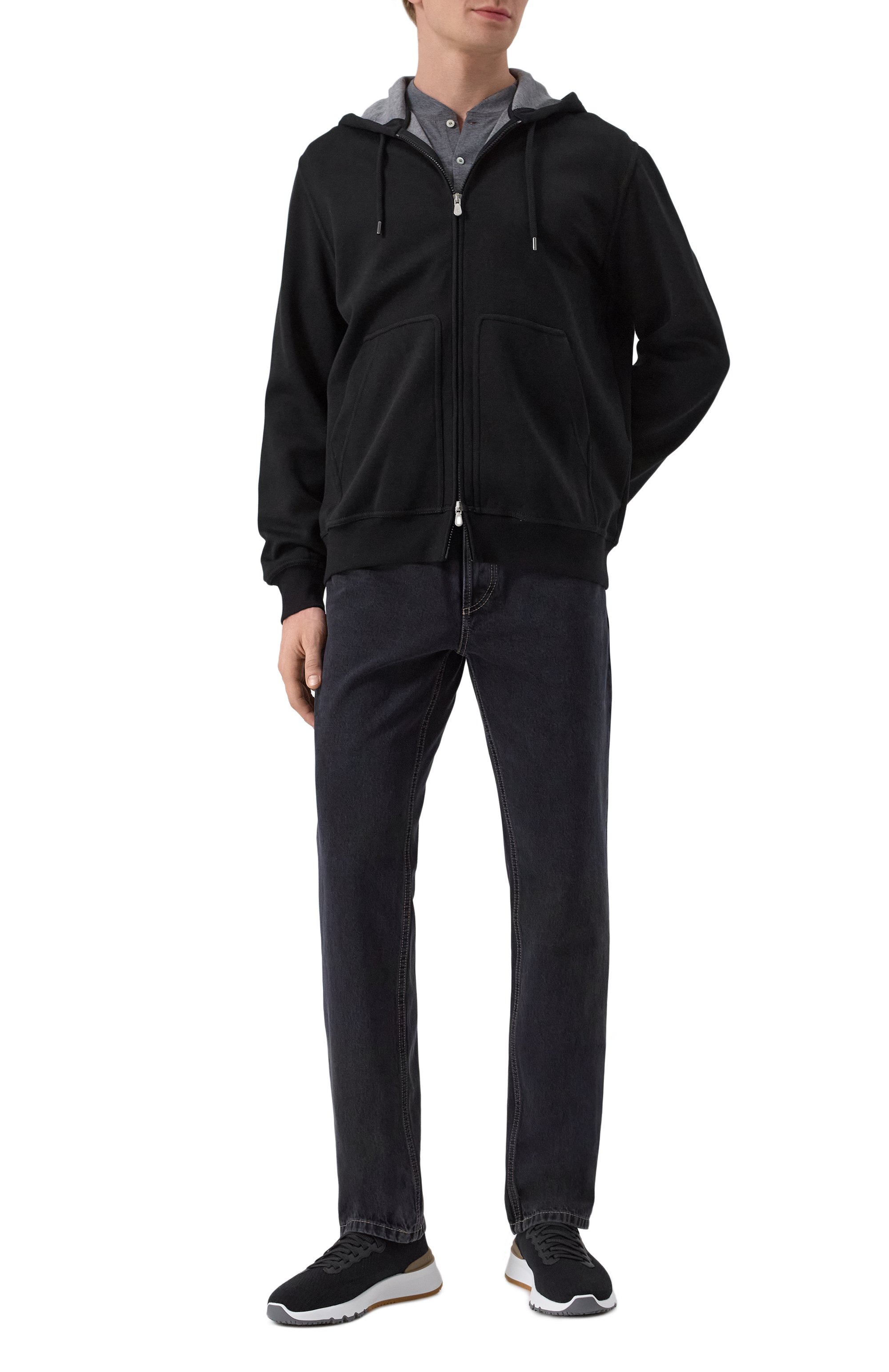 Толстовка из хлопка и кашемира BRUNELLO CUCINELLI, арт. MM8319069G, фото 2