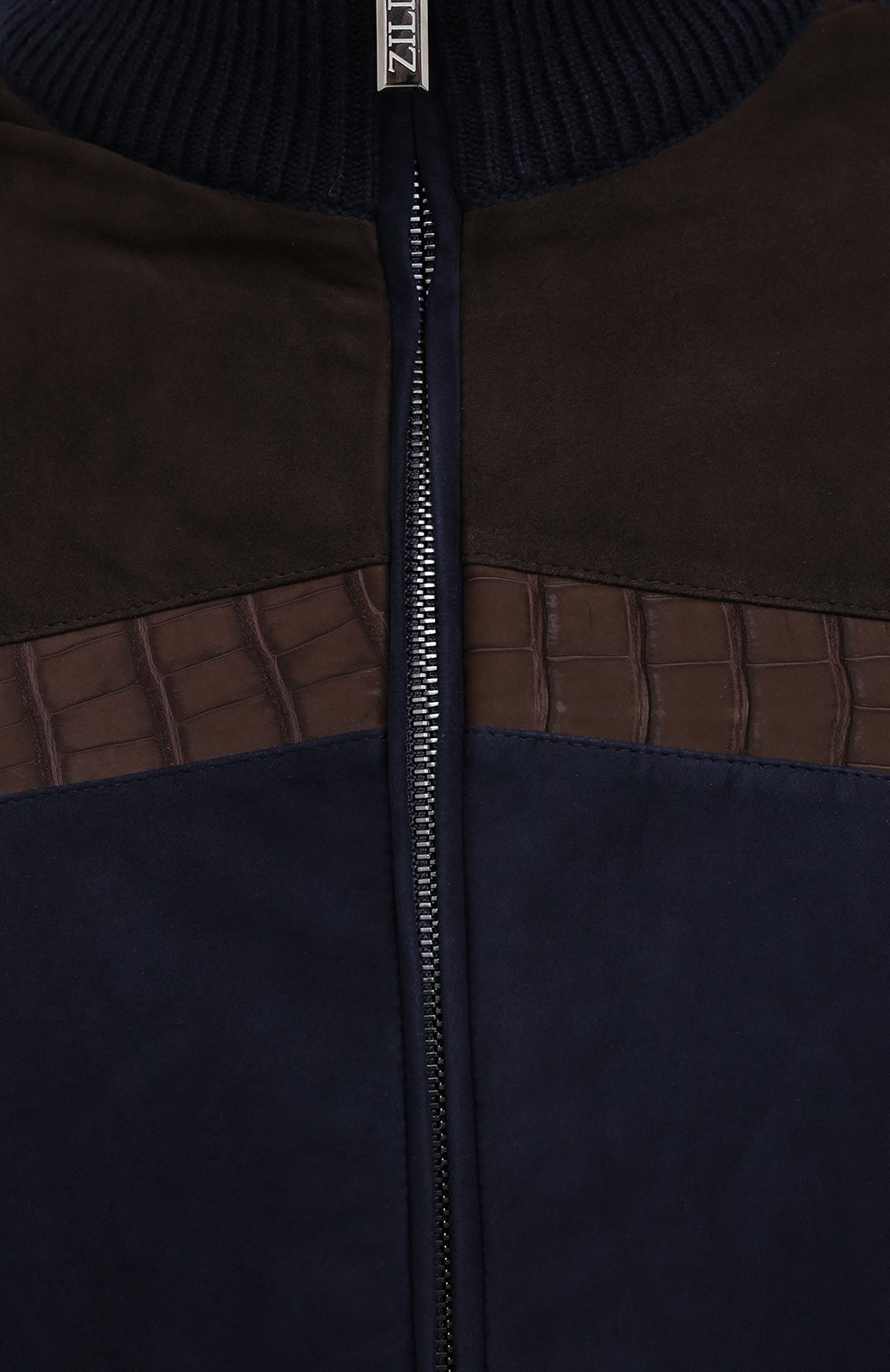 Кашемировый кардиган с отделкой из кожи аллигатора ZILLI, арт. MBU-BL255-LUXU1/ML01/AMIS, фото 5