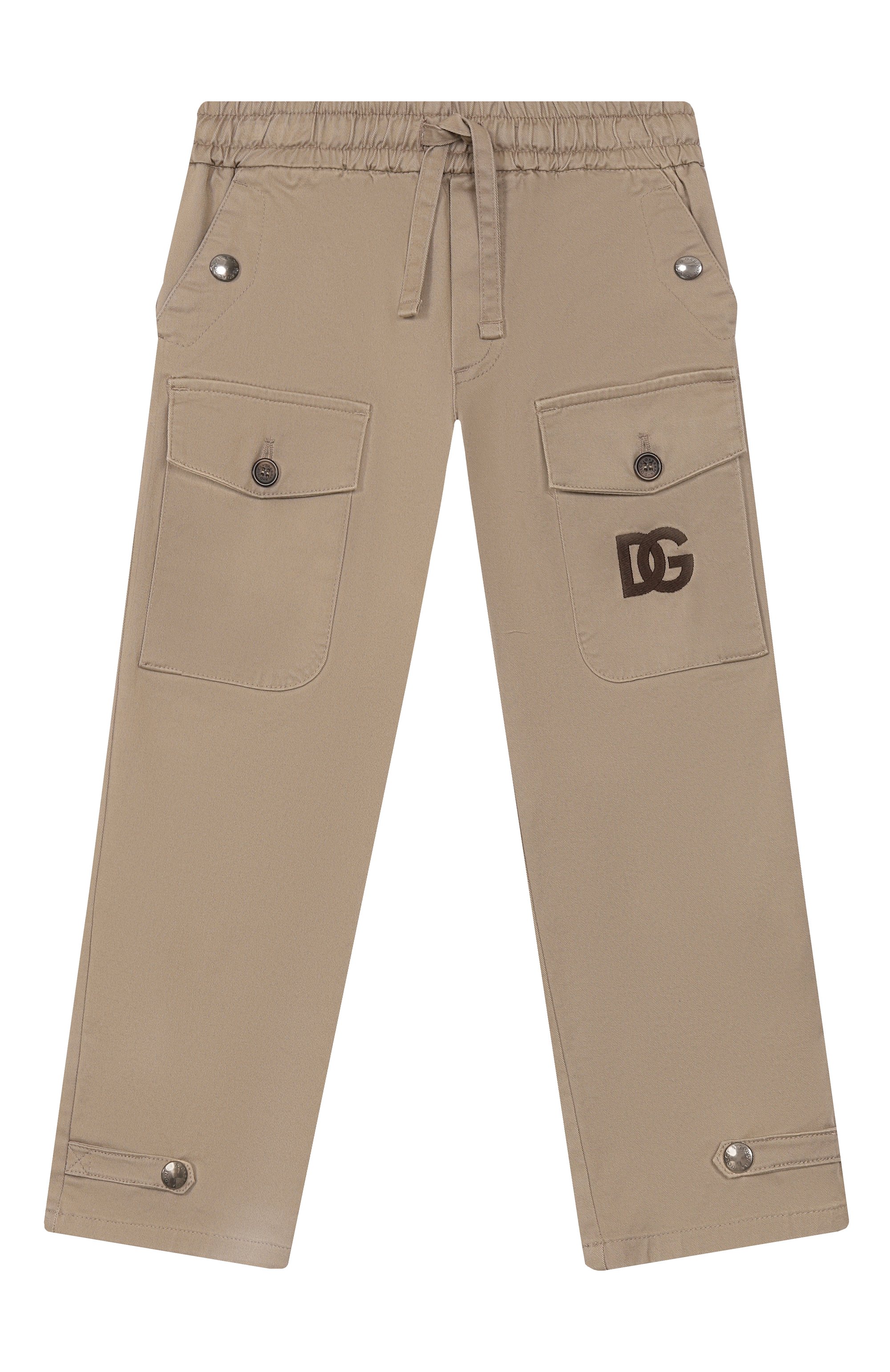Хлопковые брюки-карго DOLCE & GABBANA бежевого цвета по цене 65950 руб., арт. L44P97/FUFL3/8-12+, фото 1 Хлопковые брюки-карго DOLCE & GABBANA, арт. L44P97/FUFL3/8-12+, фото 1