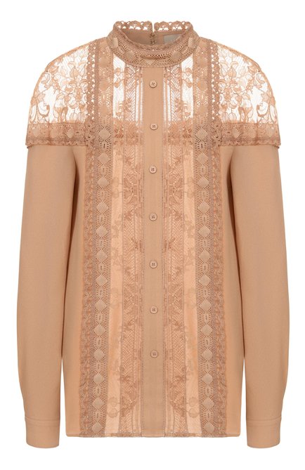 Женская блузка из хлопка и шелка ELIE SAAB, арт. T0163NS25