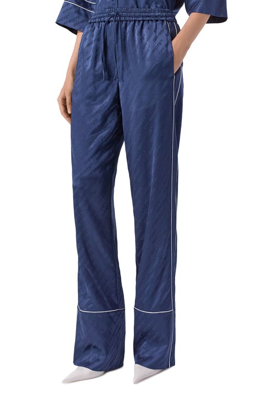 Атласные брюки Off-White 0WCA18ZF25FAB001 Синий  0WCA18ZF25FAB001 Фото 3