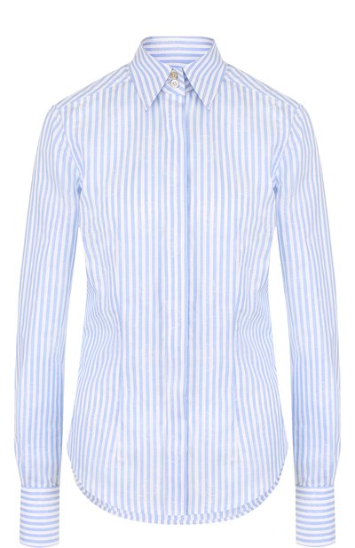 Женская рубашка из хлопка и льна KITON, арт. D40415H0635001002