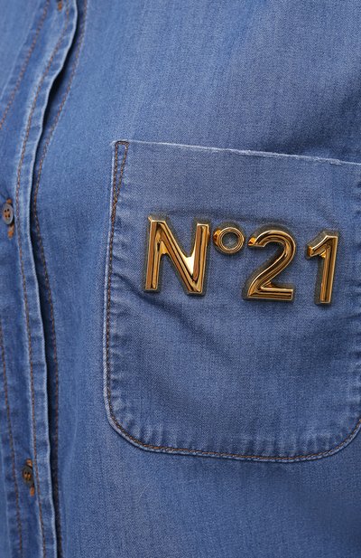 Джинсовая рубашка N21 синего цвета по цене 41200 руб., арт. 20I N2P0/G053/0225, фото 5 Джинсовая рубашка N21, арт. 20I N2P0/G053/0225, фото 5
