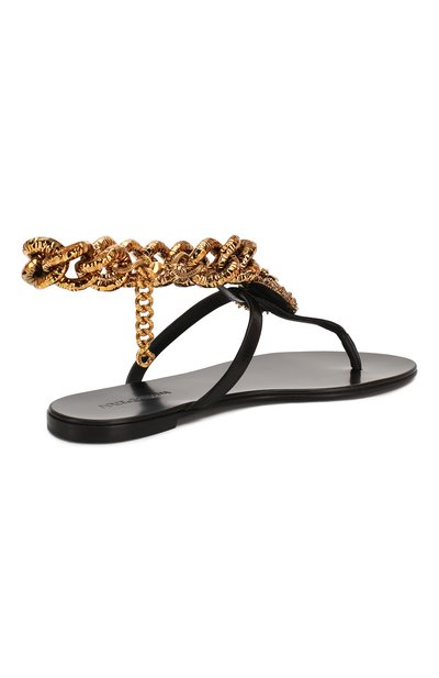 Кожаные сандалии infradito DOLCE & GABBANA, арт. CQ0332/AX059, фото 4