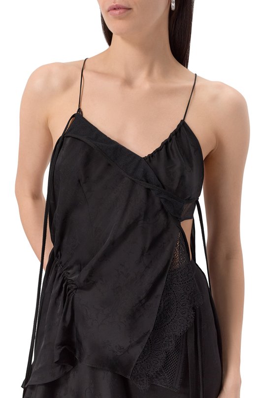 Топ из вискозы и шелка Ann Demeulemeester B0012832/FA611 Чёрный  B0012832/FA611 Фото 5