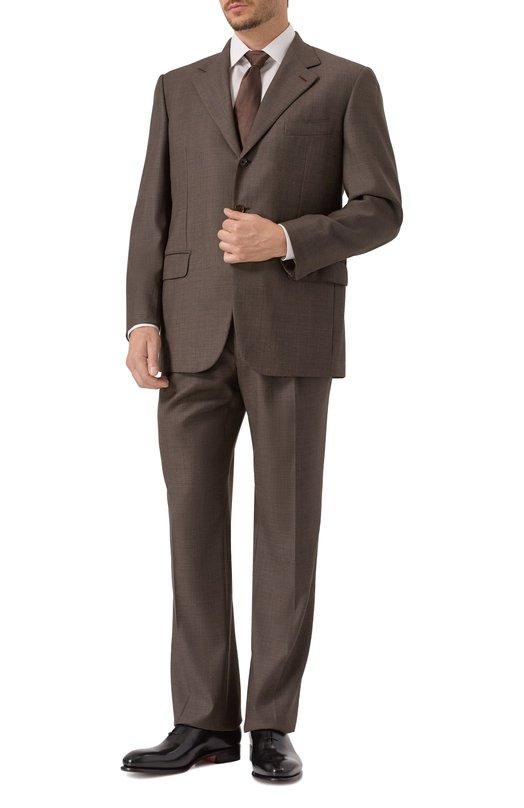 Костюм из хлопка и льна Loro Piana FAB 5769 Коричневый  FAB 5769 Фото 2