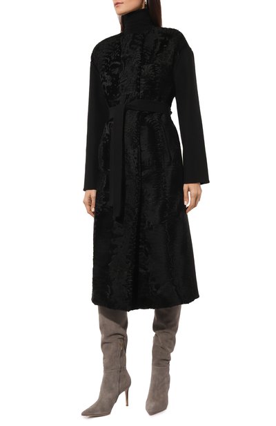 Кашемировое пальто с отделкой из каракуля MVST, арт. FTBPL-Y291SW/LC1597, фото 3