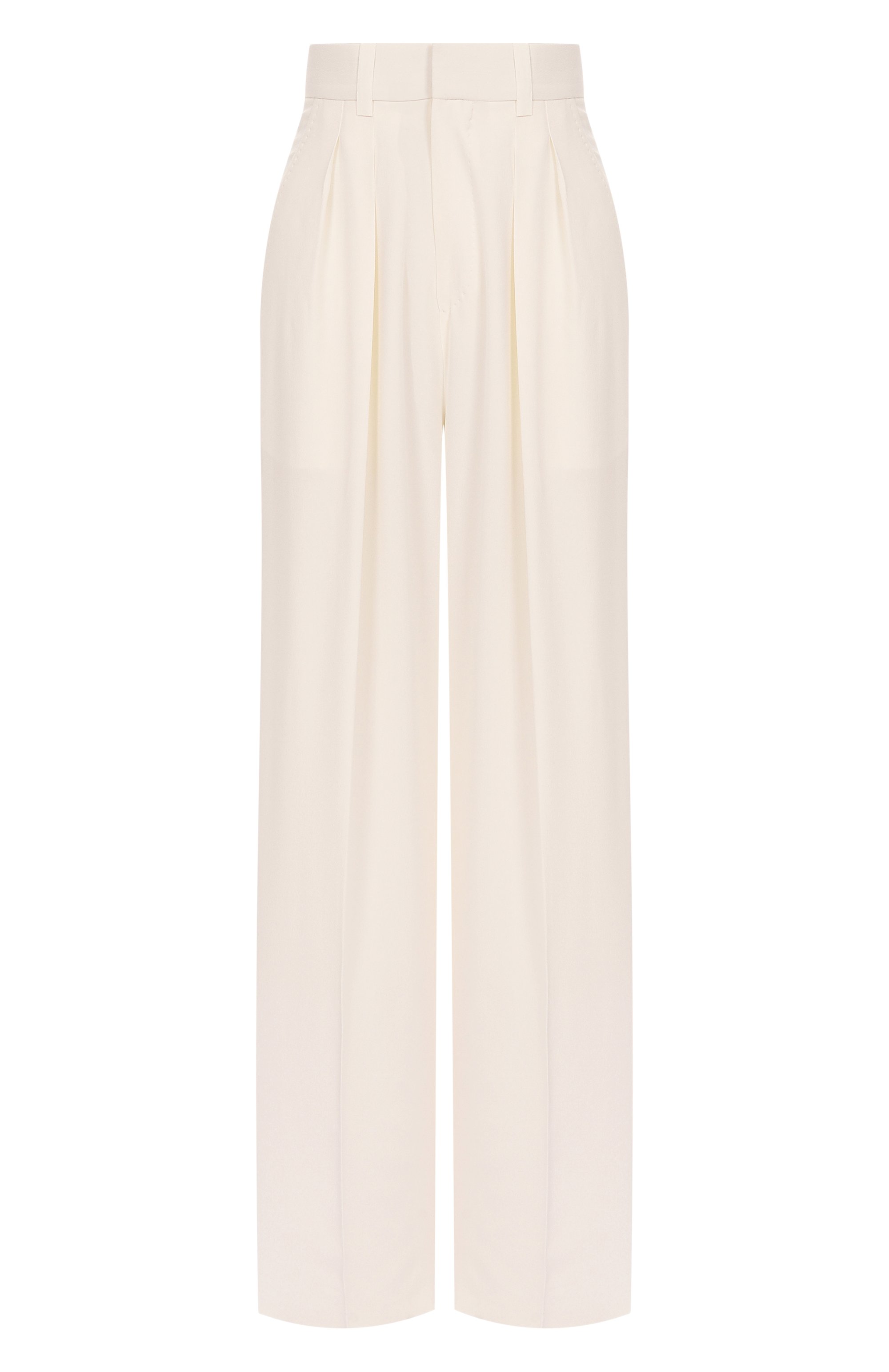 Шелковые брюки PETAR PETROV кремового цвета по цене 172000 руб., арт. S25P7A, фото 1 Шелковые брюки PETAR PETROV, арт. S25P7A, фото 1