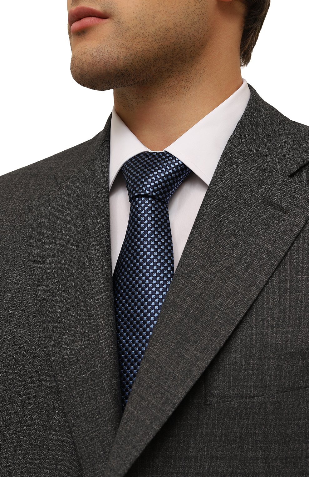 Шелковый галстук KITON синего цвета по цене 29950 руб., арт. UCRVKLC01L6601, фото 2 Шелковый галстук KITON, арт. UCRVKLC01L6601, фото 2
