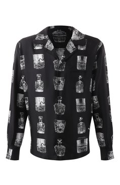 Мужская шелковая сорочка DOLCE & GABBANA черного цвета, арт. G5IF1T/HI1V0 | Фото 1 (Длина (для топов): Стандартные; Материал сплава: Проставлено; Рукава: Длинные; Материал внешний: Шелк; Драгоценные камни: Проставлено; Кросс-КТ: домашняя одежда)