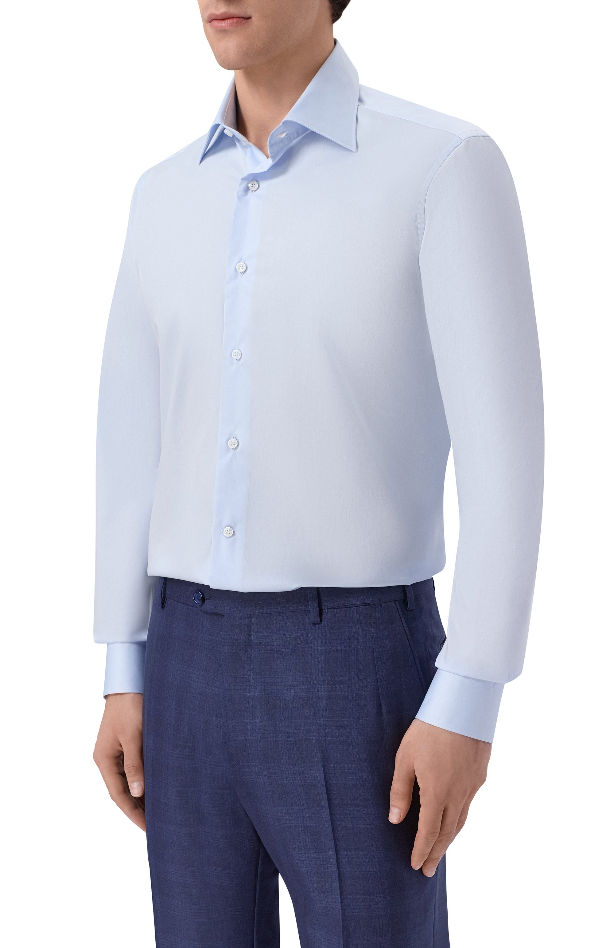 Хлопковая сорочка FRAY голубого цвета по цене 56600 руб., арт. TAMIGI/721, фото 3 Хлопковая сорочка FRAY, арт. TAMIGI/721, фото 3