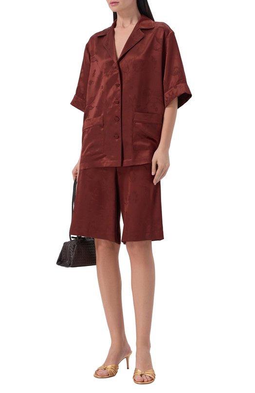 Шелковая рубашка MVST M26.2PW.B032/F126 FL0RAL JACQUARD Коричневый  M26.2PW.B032/F126 FL0RAL JACQUARD Фото 2