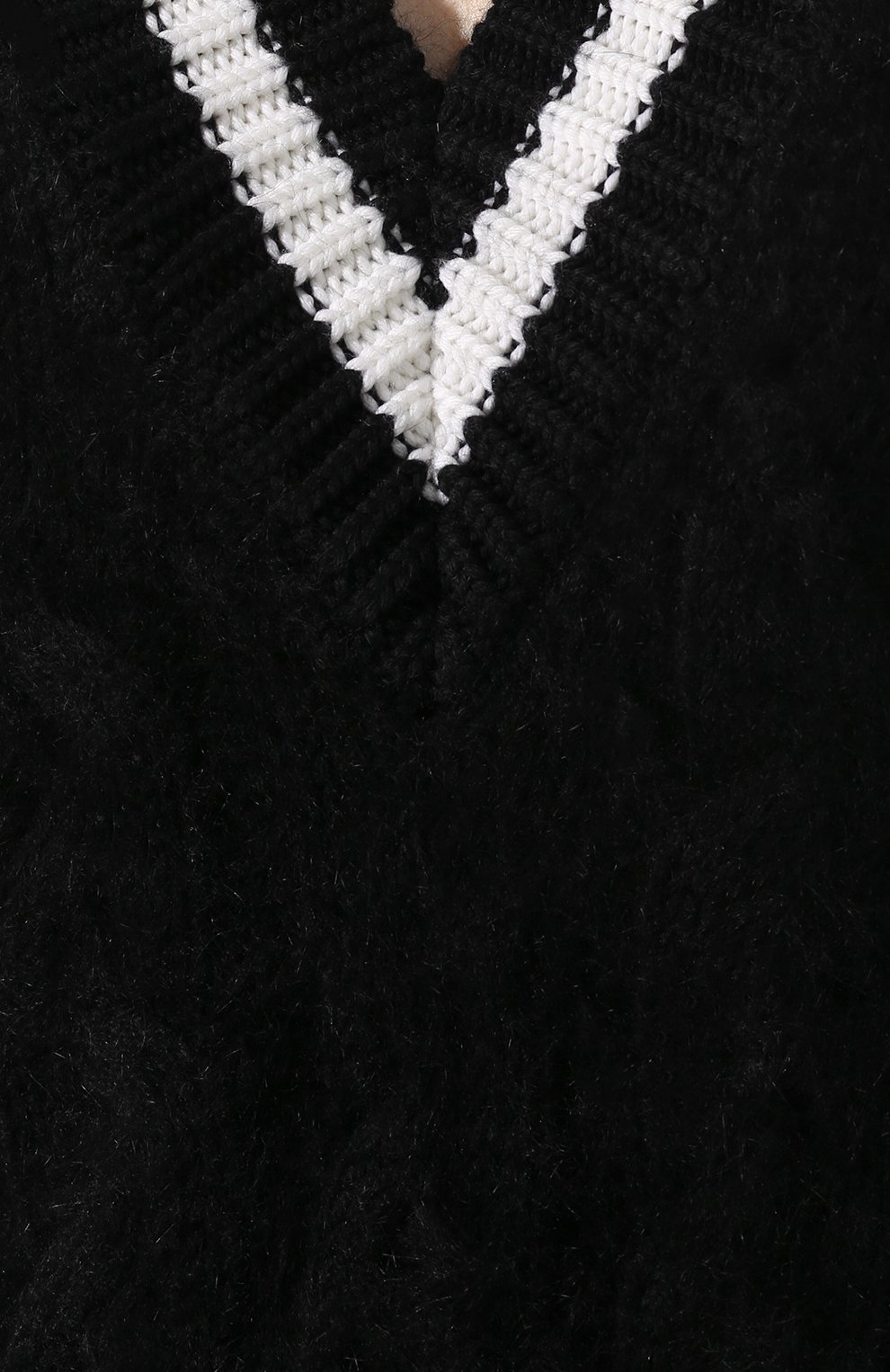 Шерстяной свитер BALMAIN черно-белого цвета по цене 190500 руб., арт. SF03145/K525, фото 5 Шерстяной свитер BALMAIN, арт. SF03145/K525, фото 5